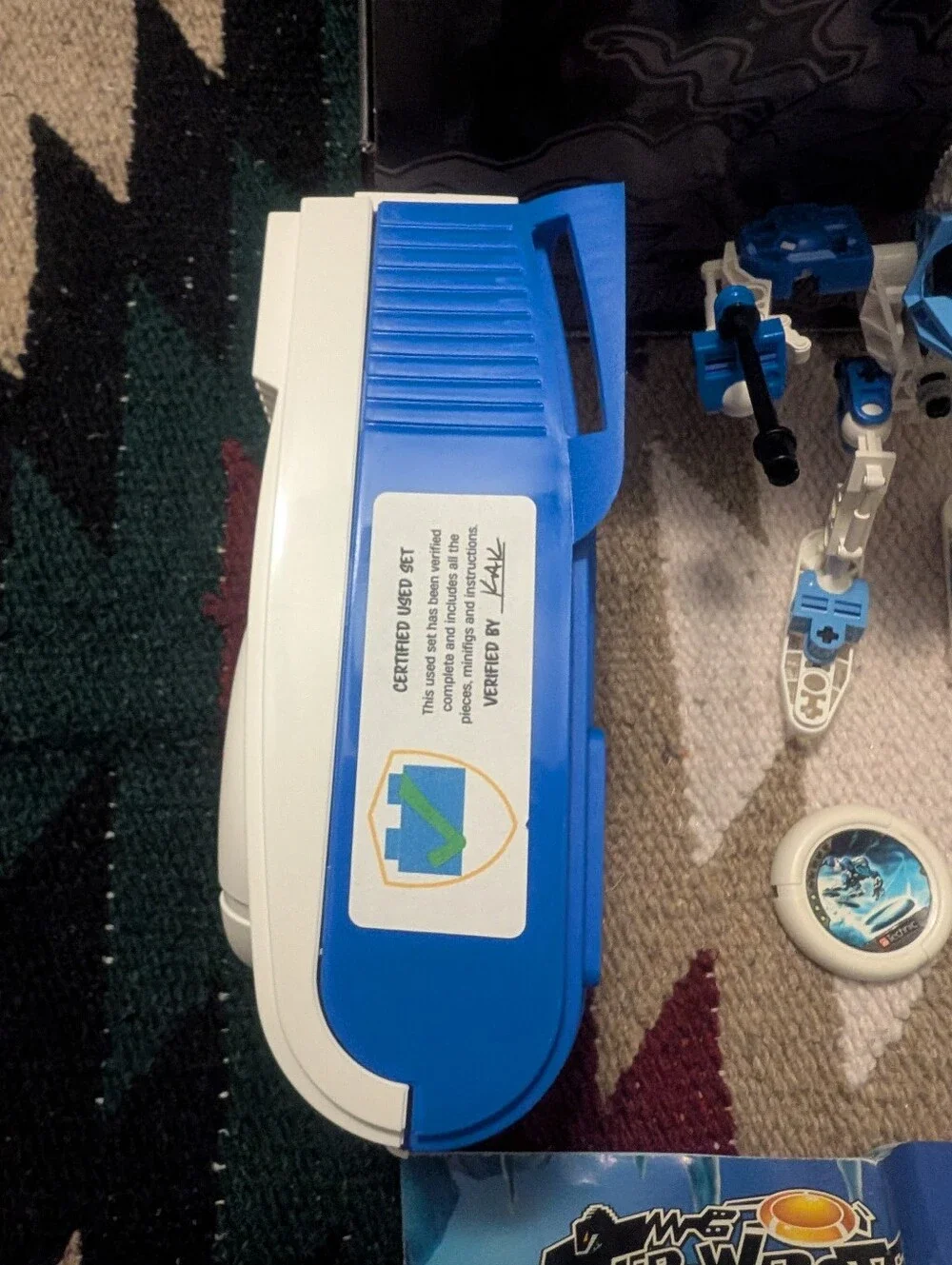 🔥Lego Technic Throwbot 8501 blue white Ski mech with storage box